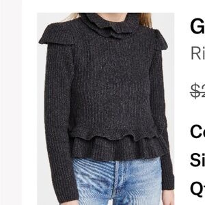 GANNI Phantom Rib Knit Pullover Sweater